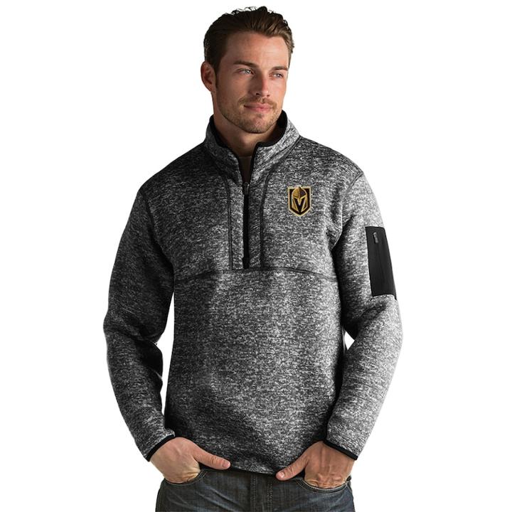 Men's Antigua Vegas Golden Knights Fortune Pullover Jacket, Size: Medium, Black