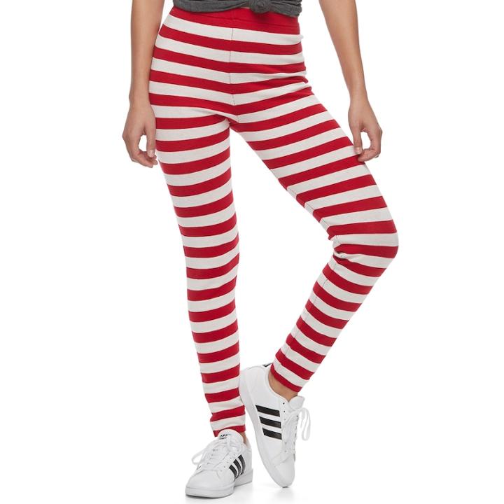 Juniors' It's Our Time Christmas Print Leggings, Teens, Size: Small, Brt Red