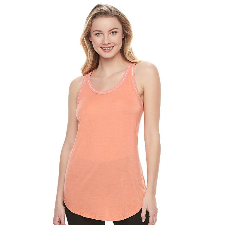 Juniors' Candie's&reg; Chevron Back Tank, Girl's, Size: Medium, Lt Orange
