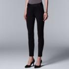 Women's Simply Vera Vera Wang Everyday Luxury Ponte Skinny Pants, Size: Medium, Black