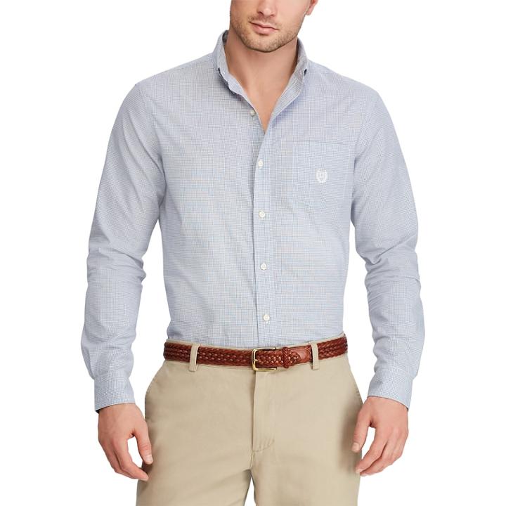 Men's Chaps Classic-fit Easy-care Button-down Shirt, Size: Small, Blue