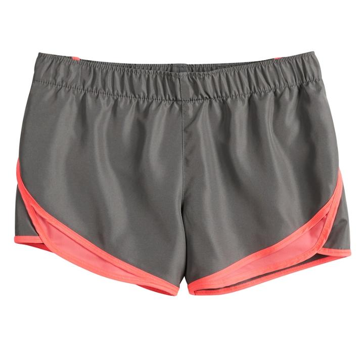 Girls 7-16 So&reg; Woven Running Shorts, Size: 10, Dark Grey