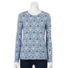 Women's Croft & Barrow&reg; Classic Crewneck Tee, Size: Xs, Dark Blue