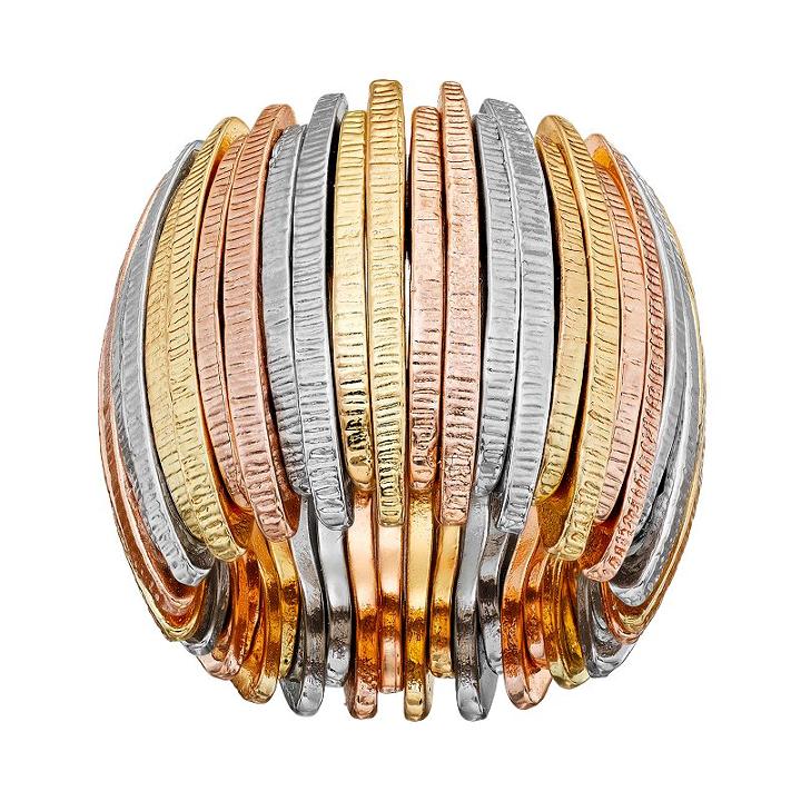 Jennifer Lopez Textured Vertical Bar Stretch Ring, Women's, Multicolor