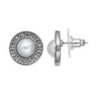 Simply Vera Vera Wang Simulated Pearl Nickel Free Button Stud Earrings, Women's, White