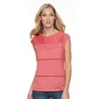 Women's Dana Buchman Crochet High-low Top, Size: Xl, Lt Orange