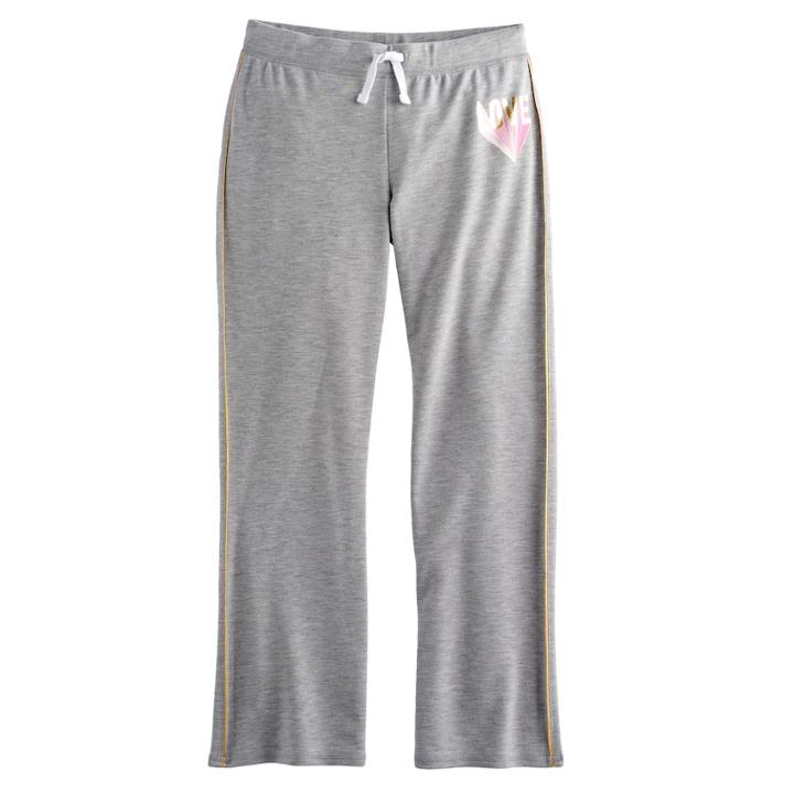 Girls 7-16 So&reg; Striped Athletic Pants, Size: 16, Light Grey