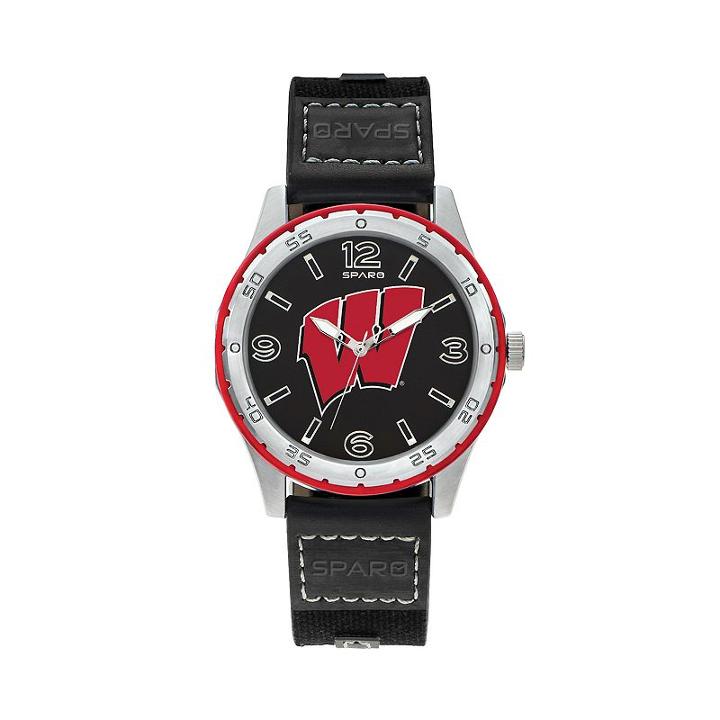 Sparo Men's Player Wisconsin Badgers Watch, Black