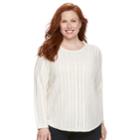 Plus Size Croft & Barrow&reg; Lurex Sweater, Women's, Size: 3xl, White Oth