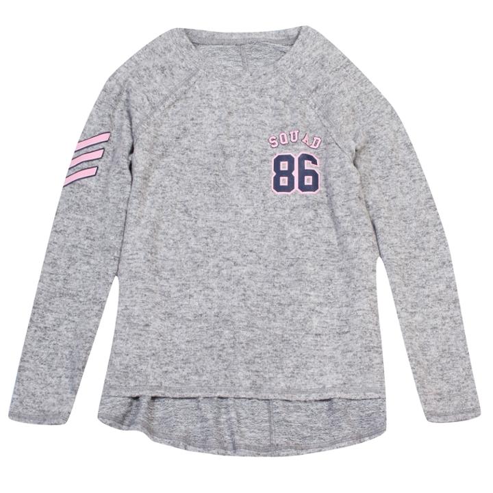 Girls 7-16 Harper & Elliott Hatchi Raglan Graphic Tee, Size: Small, Light Grey