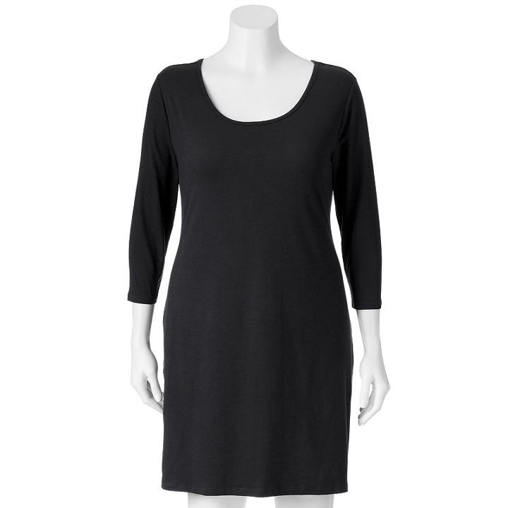 Juniors' Plus Size Mudd&reg; Scoopneck Bodycon Dress, Girl's, Size: 3xl, Black