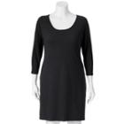 Juniors' Plus Size Mudd&reg; Scoopneck Bodycon Dress, Girl's, Size: 3xl, Black