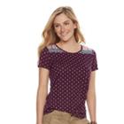 Women's Sonoma Goods For Life&trade; Essential Print Tee, Size: Xl, Drk Purple
