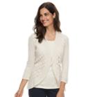 Women's Napa Valley Crocheted Mock-layer Sweater, Size: Small, Natural