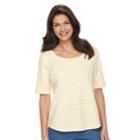 Women's Croft & Barrow&reg; Essential Elbow Sleeve Tee, Size: Medium, Gold