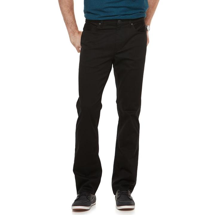 Men's Marc Anthony Slim-fit Brushed Satin Stretch Pants, Size: 34x32, Black