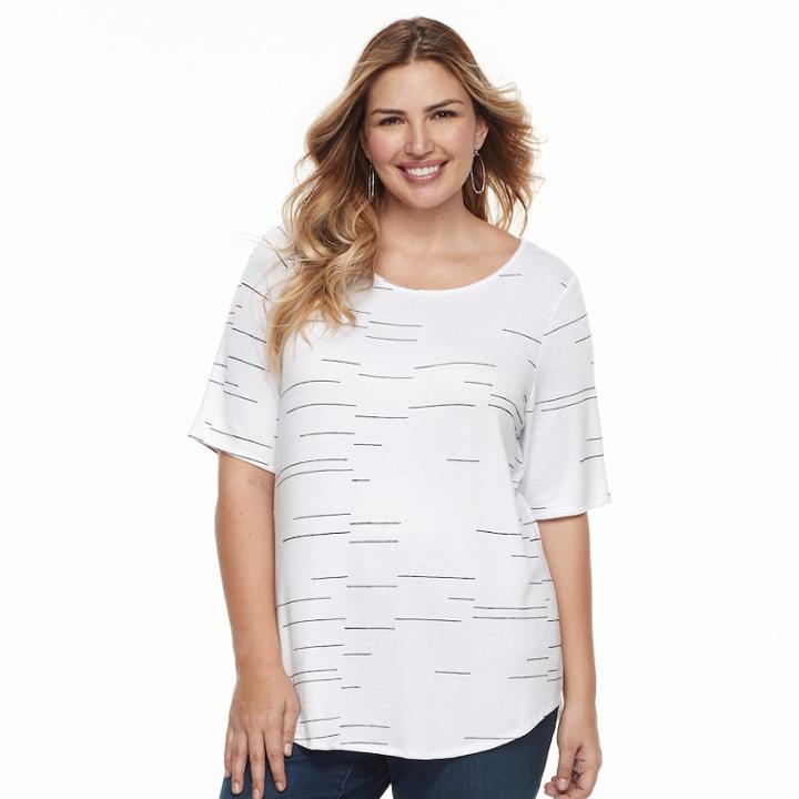 Plus Size Apt. 9&reg; Essential Scoopneck Tee, Women's, Size: 0x, Natural