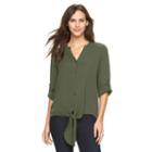 Women's Apt. 9&reg; Textured High-low Blouse, Size: Xl, Green