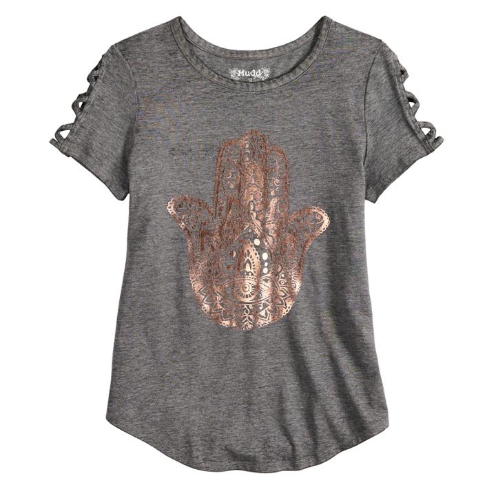 Girls 7-16 & Plus Size Mudd&reg; Short Sleeve Graphic Tee, Size: 7-8, Oxford