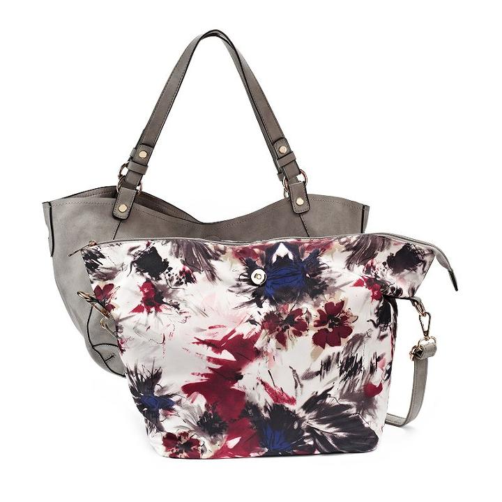 Olivia Miller Tata Floral 2-in-1 Tote, Women's, Grey