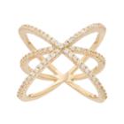 Fleur Cubic Zirconia Crisscross Ring, Women's, Size: 8, Yellow