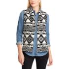 Women's Chaps Southwestern Print Vest, Size: Small, Black