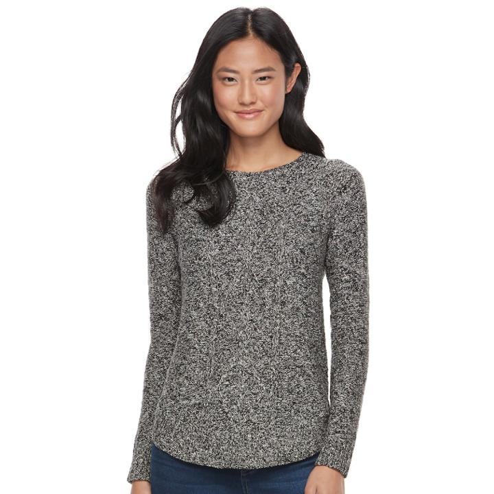 Juniors' So&reg; Shirttail Cable-knit Sweater, Teens, Size: Xs, Oxford
