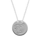 Washington Nationals Sterling Silver Disc Pendant Necklace, Women's, Size: 16, Grey