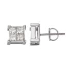14k White Gold 1 Carat T.w. Diamond Square Stud Earrings, Women's