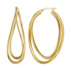 Amore By Simone I. Smith Sterling Silver Interlocking Oval Hoop Earrings, Women's, Yellow