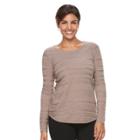 Women's Croft & Barrow&reg; Long Sleeve Curved Hem Sweater, Size: Xxl, Med Beige