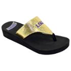 Women's Lsu Tigers Shine Platform Flip-flops, Size: Xl, Gold