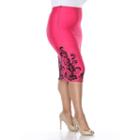 Plus Size White Mark Print Pencil Skirt, Women's, Size: 2xl, Pink