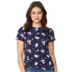 Juniors' Wallflower Knot-front Tee, Teens, Size: Large, Navy Floral