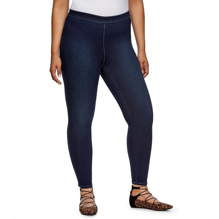 Plus Size Jennifer Lopez Skinny Ankle Jeggings, Women's, Size: 18 W, Dark Blue