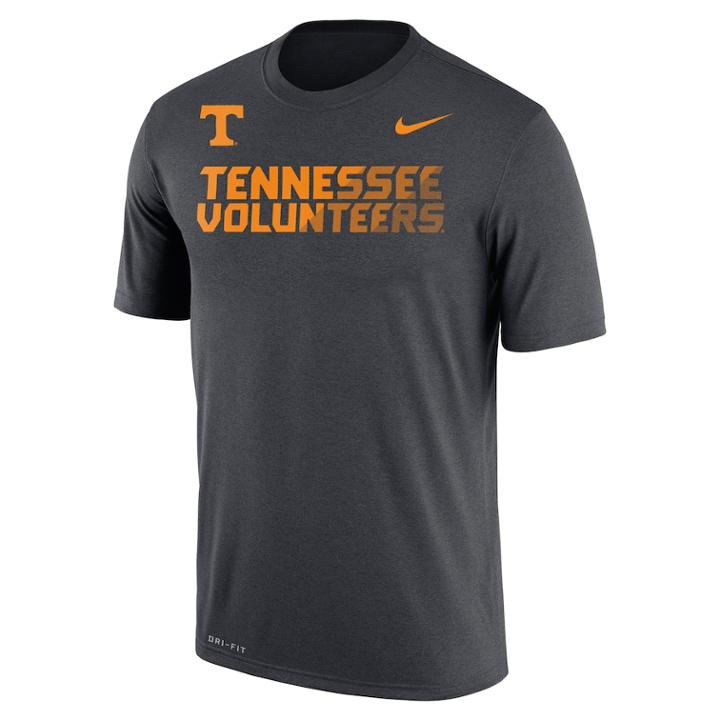 Men's Nike Tennessee Volunteers Legend Staff Sideline Dri-fit Tee, Size: Small, Grey (anthracite)