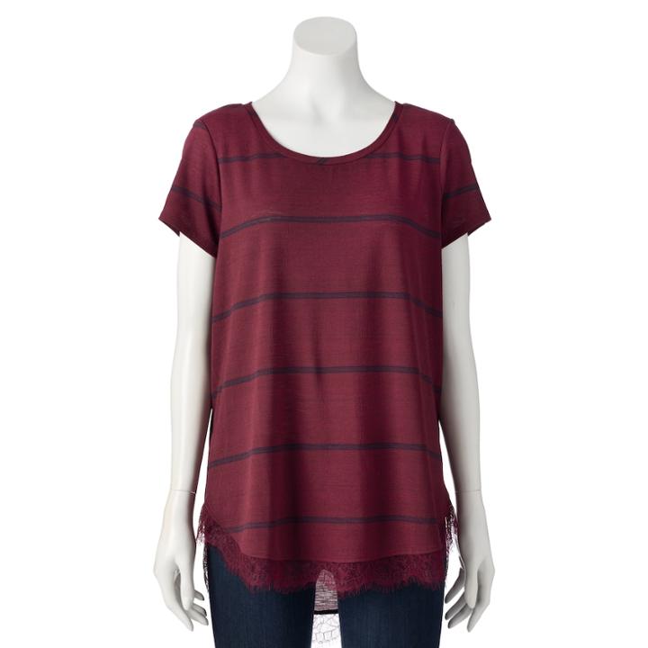 Women's Lc Lauren Conrad Striped Dolman Tee, Size: Xs, Med Beige