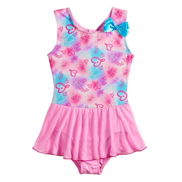 Girls 4-14 Jojo Siwa Gradient Hearts Dance Skirtall Leotard By Danskin, Size: Large, Brt Pink