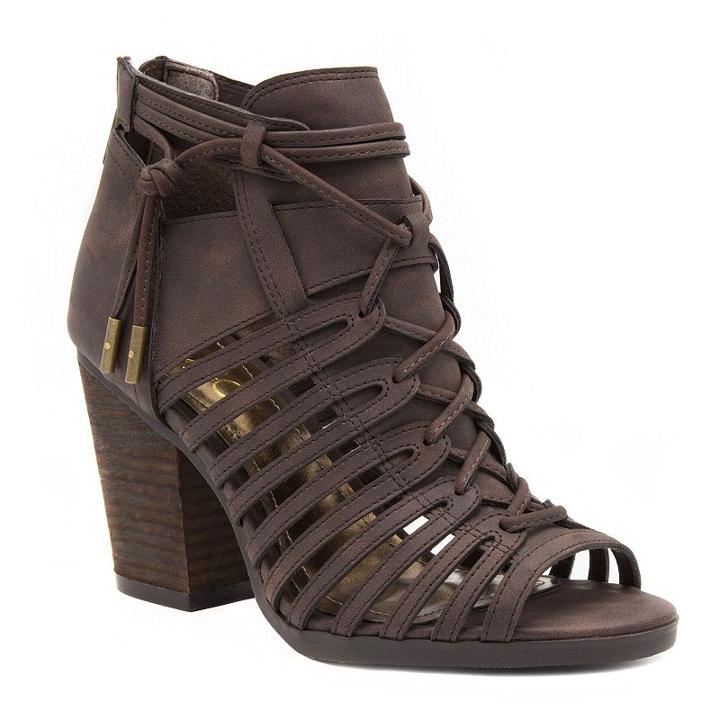 Sugar Vault Women's High Heel Sandal, Size: Medium (10), Brown