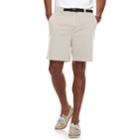 Men's Croft & Barrow&reg; Classic-fit Twill Belted Outdoor Shorts, Size: 42, Light Grey