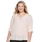 Juniors' Plus Size Candie's&reg; Strappy Shoulder Top, Girl's, Size: 3xl, Brt Pink