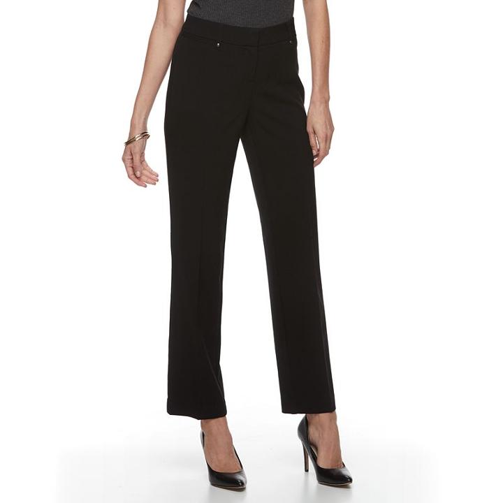 Women's Dana Buchman Wide Waist Ponte Pants, Size: Medium, Black