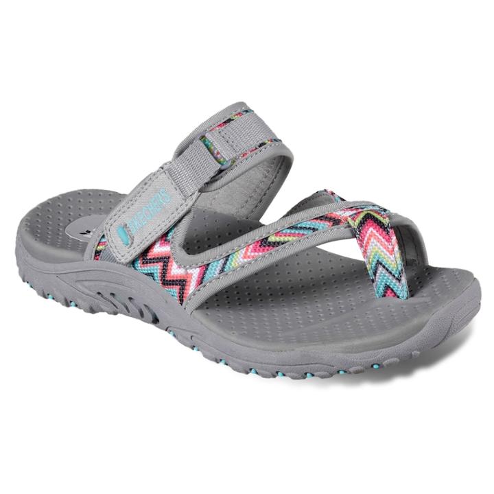 Skechers Reggae Zig Swig Women's Sandals, Size: 5, Med Grey