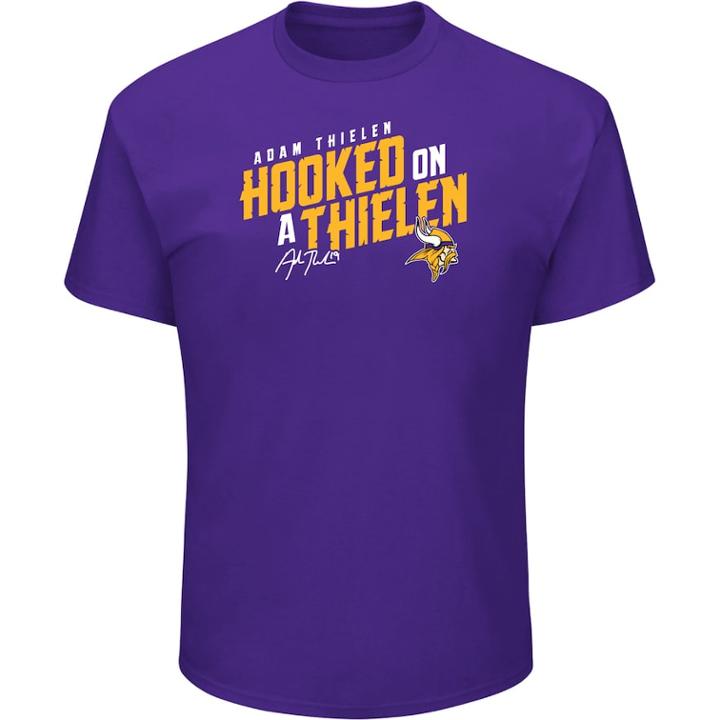 Men's Minnesota Vikings Adam Thielen Hooked On A Thielen Tee, Size: Xxl, Drk Purple