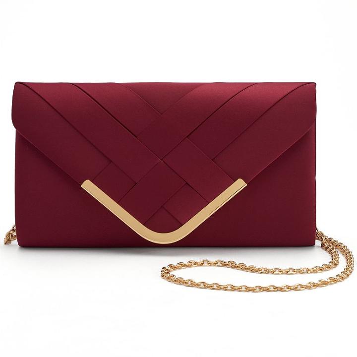 Lenore By La Regale Crisscross Envelope Clutch, Women's, Red Other