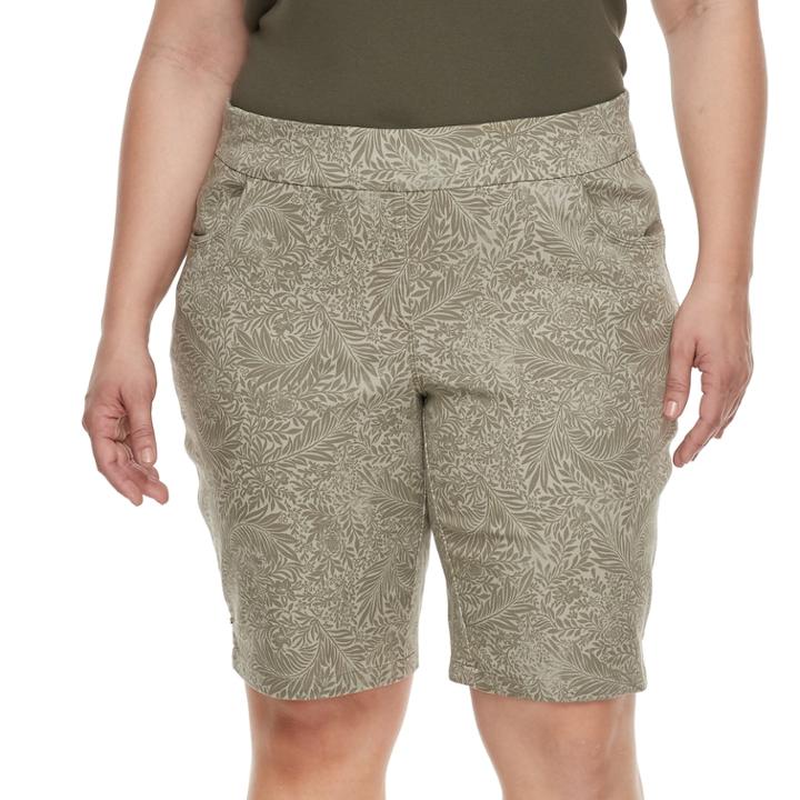 Plus Size Briggs Super Stretch Bermuda Shorts, Women's, Size: 16 W, Green