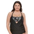 Women's N 2-in-1 Halterkini Top, Size: Xl, Black