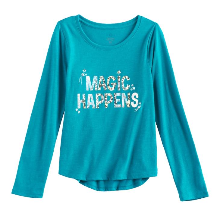 Girls 7-16 & Plus Size So&reg; Shine Core Graphic Tee, Size: 12, Turquoise/blue (turq/aqua)