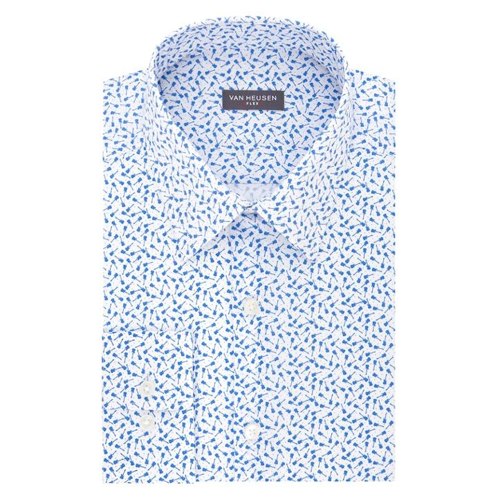 Men's Van Heusen Slim-fit Flex Collar Stretch Dress Shirt, Size: 17.5-32/33, Blue
