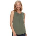 Women's Croft & Barrow&reg; Pleated Swing Tank, Size: Xl, Dark Green